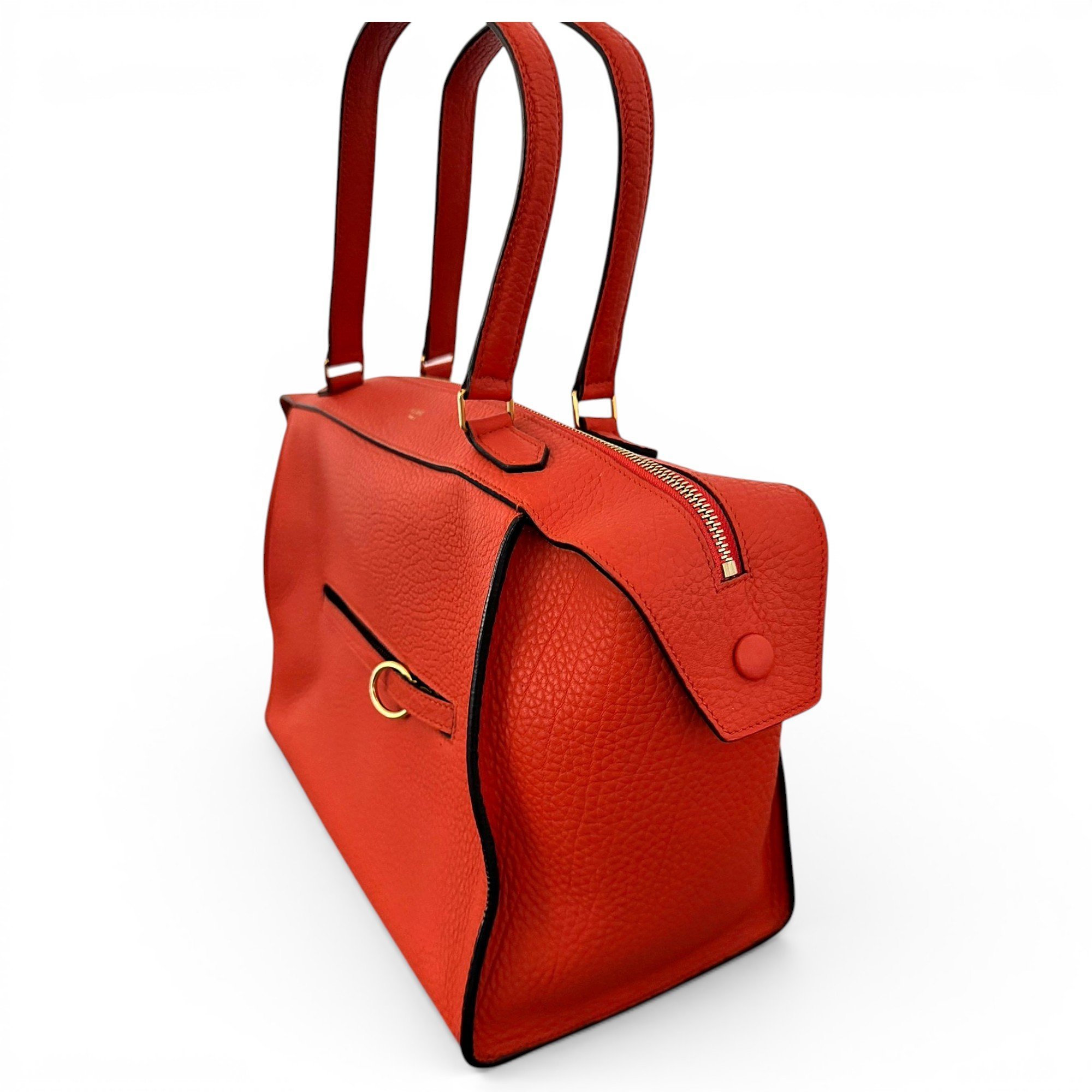 Ring leather handbag