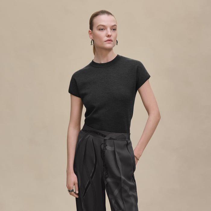 Gris Volcanique Short-sleeve Sweater