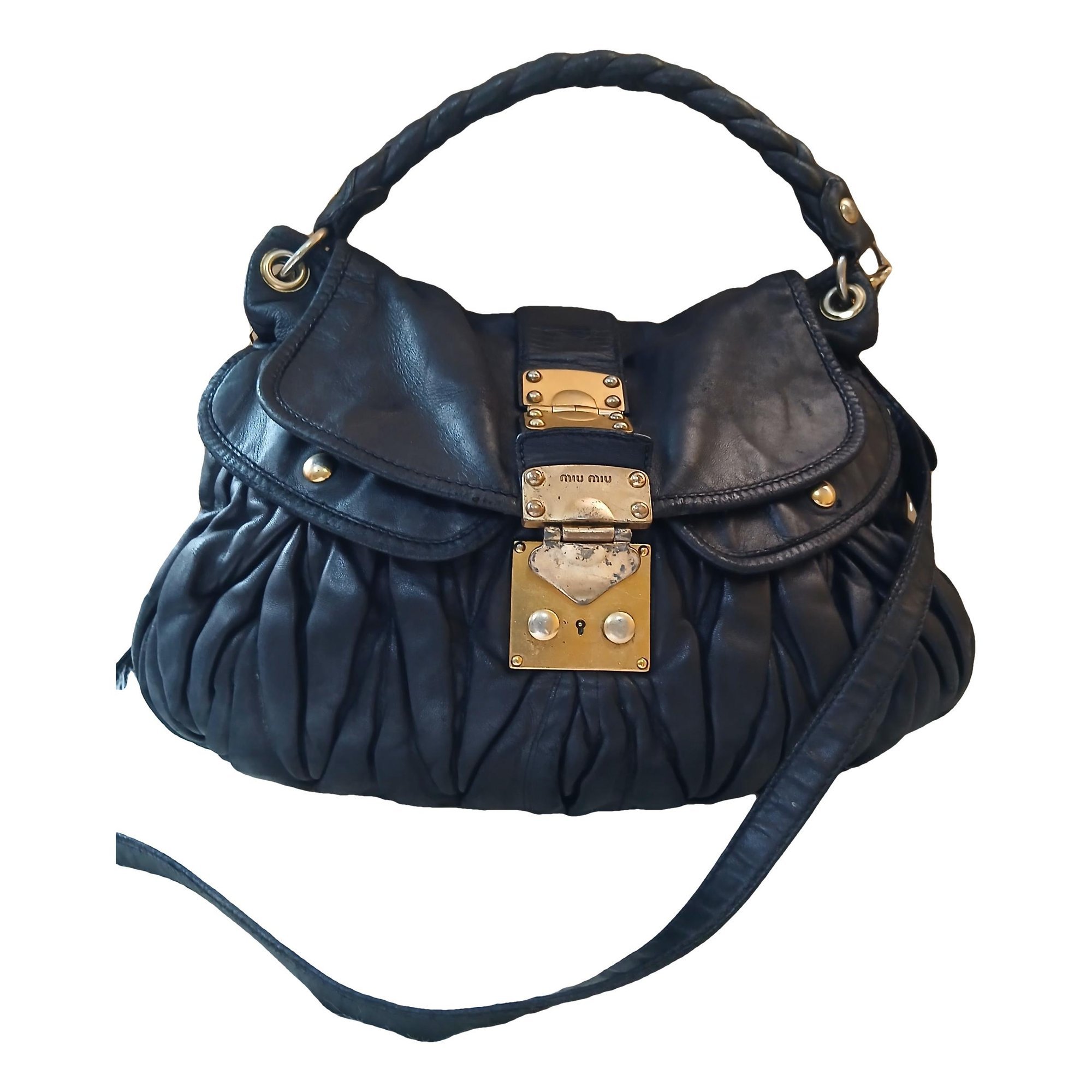 Coffer leather crossbody bag