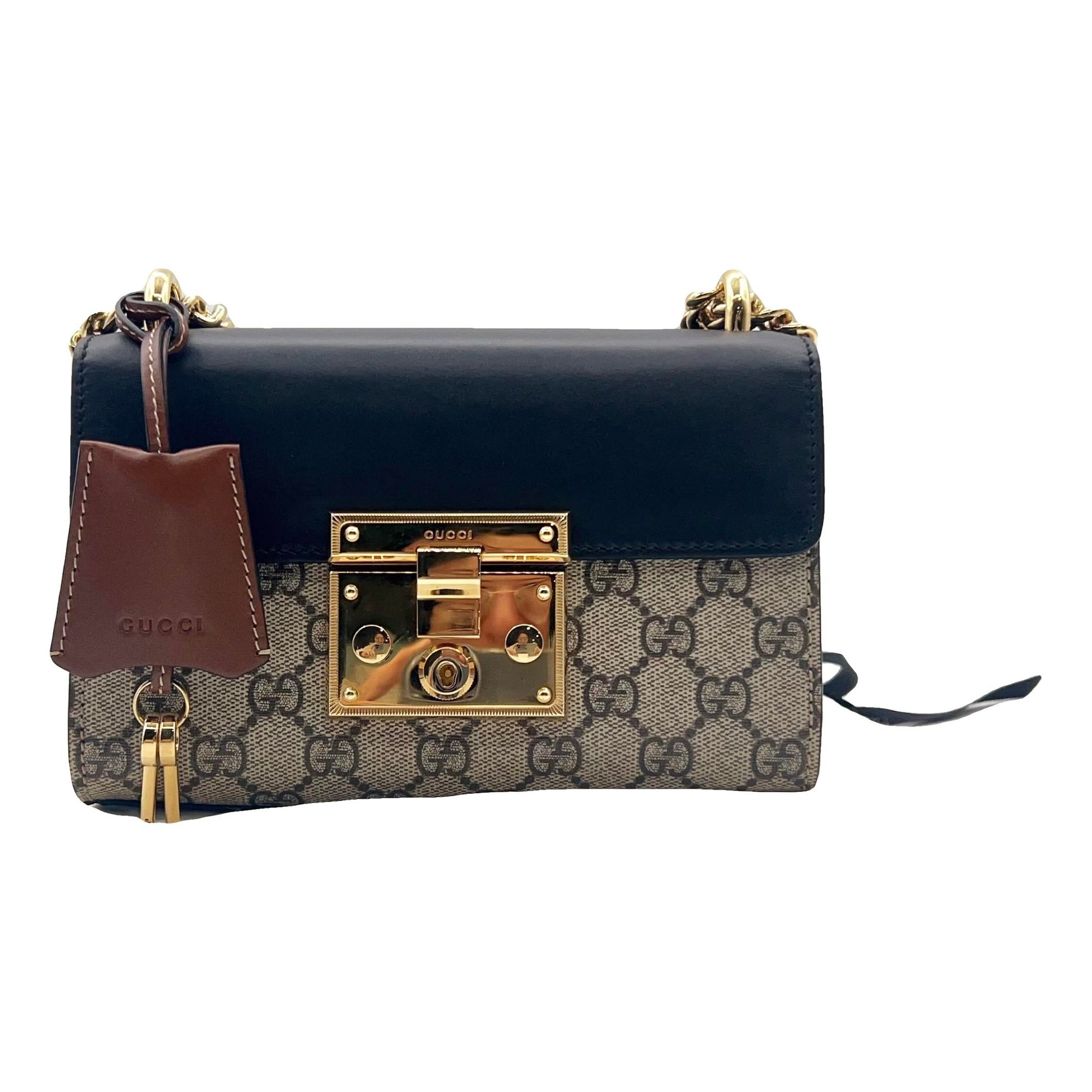 Padlock leather handbag