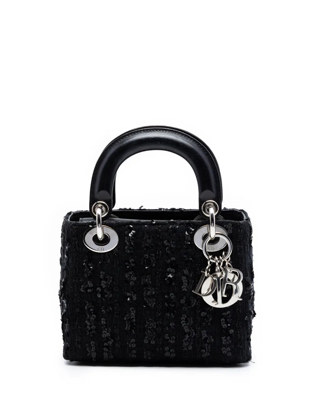 2011 Mini Tweed and Sequin Embellished Lady Dior satchel