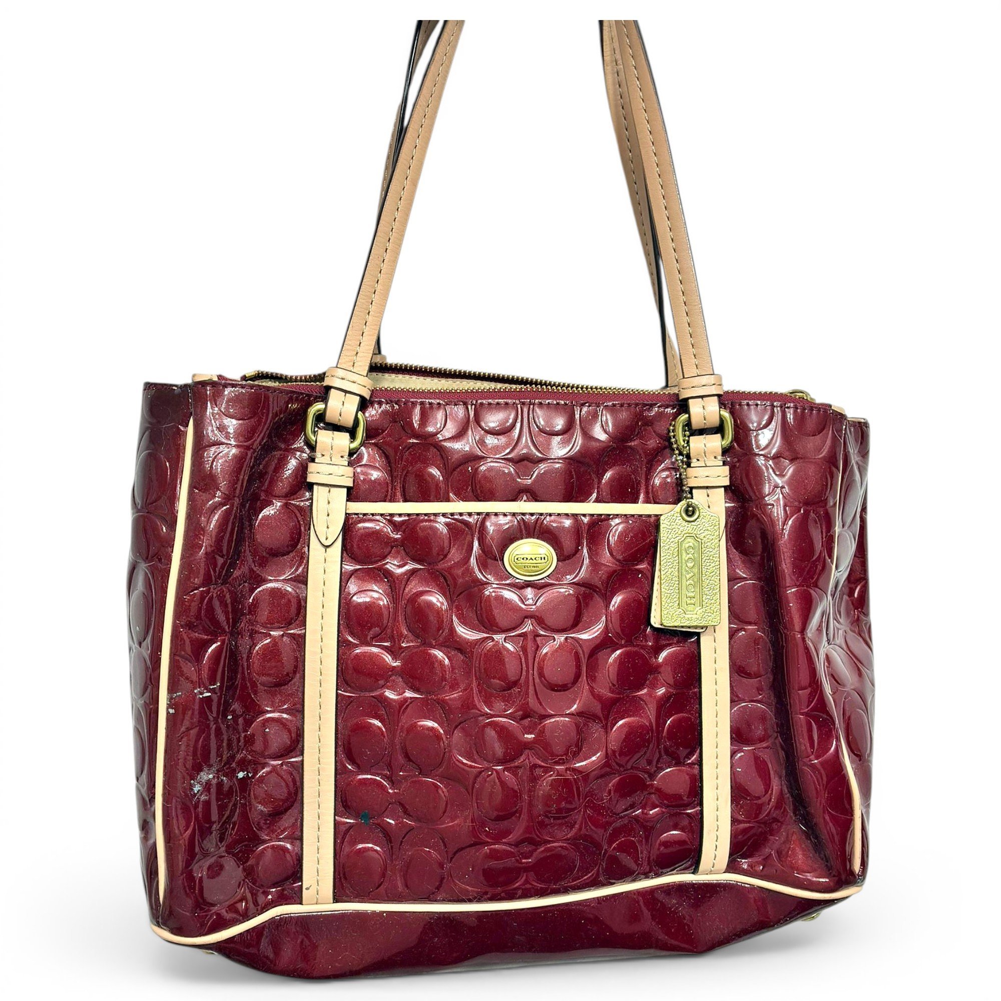 Patent leather handbag