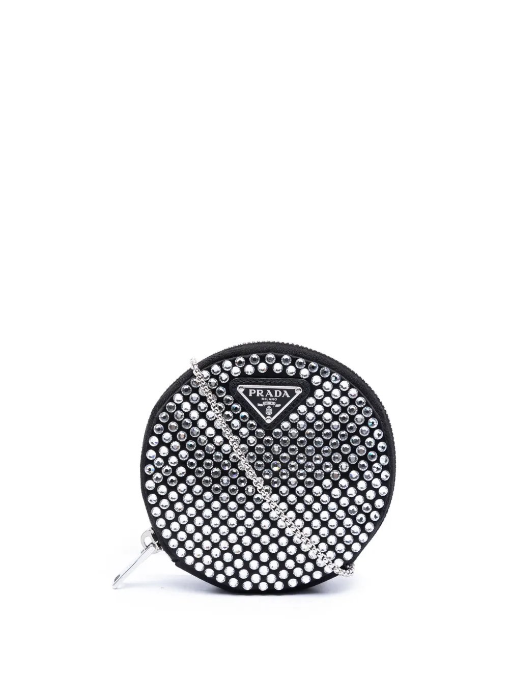 2013-2026 Satin Crystal Round Chain crossbody bag