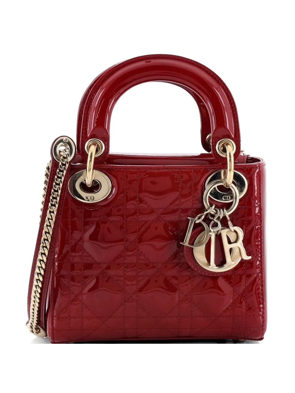 Lady Dior Chain Bag Cannage Quilt Patent Mini satchel