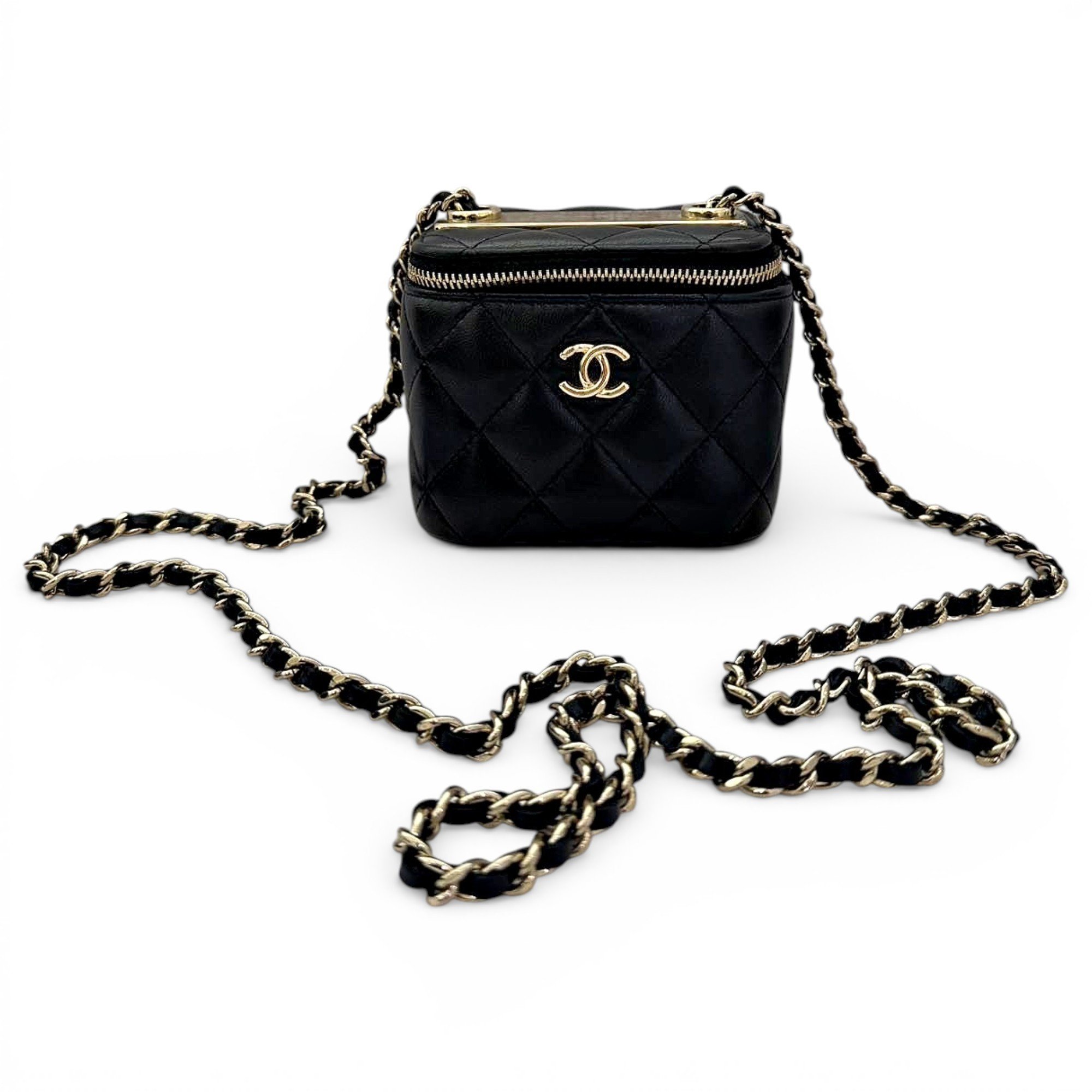 Trendy CC Vanity leather crossbody bag