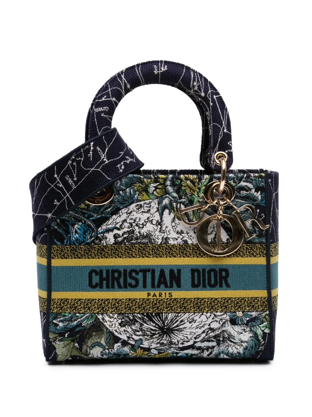 2021 Medium Embroidered Canvas Zodiac Lady D Lite satchel