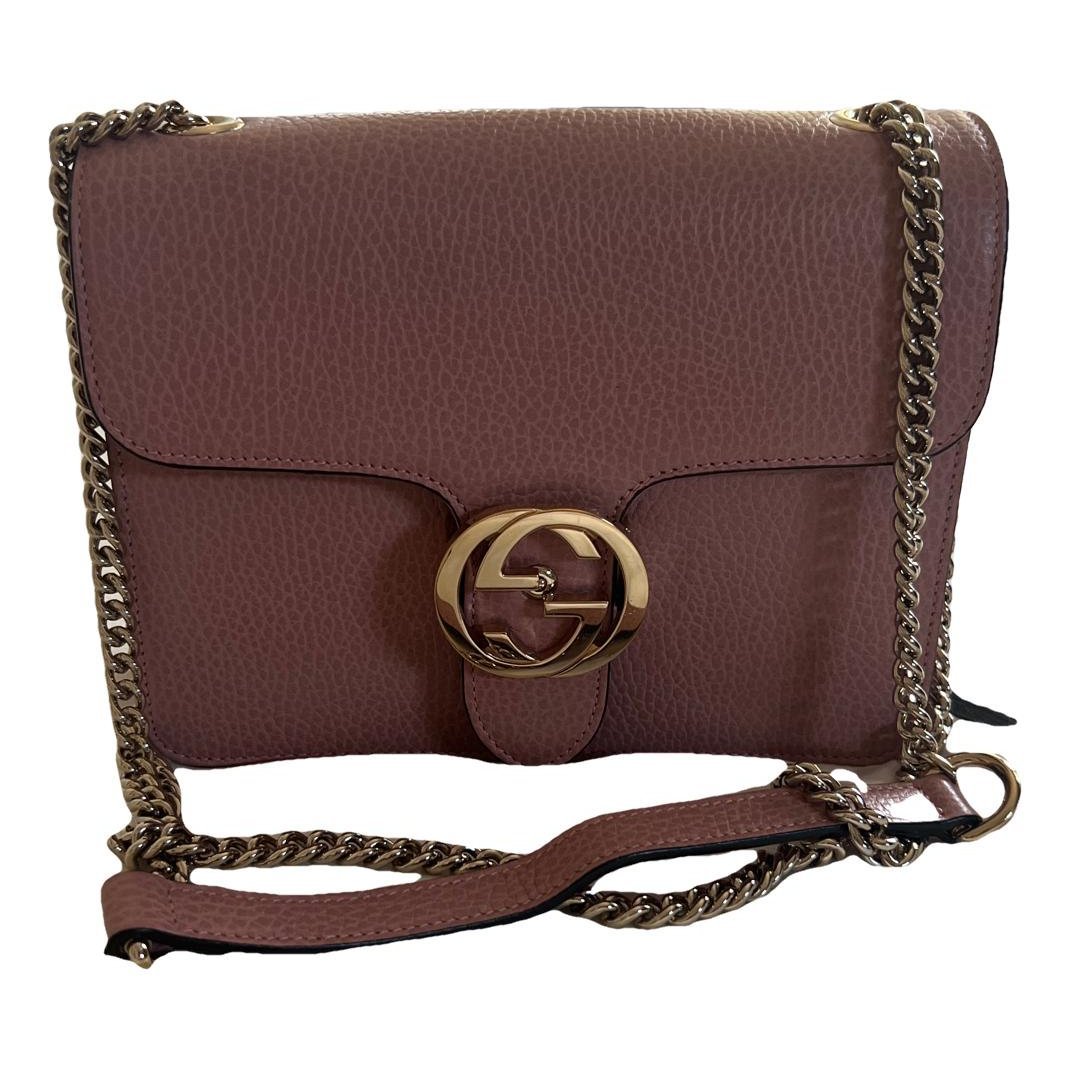 Interlocking leather handbag