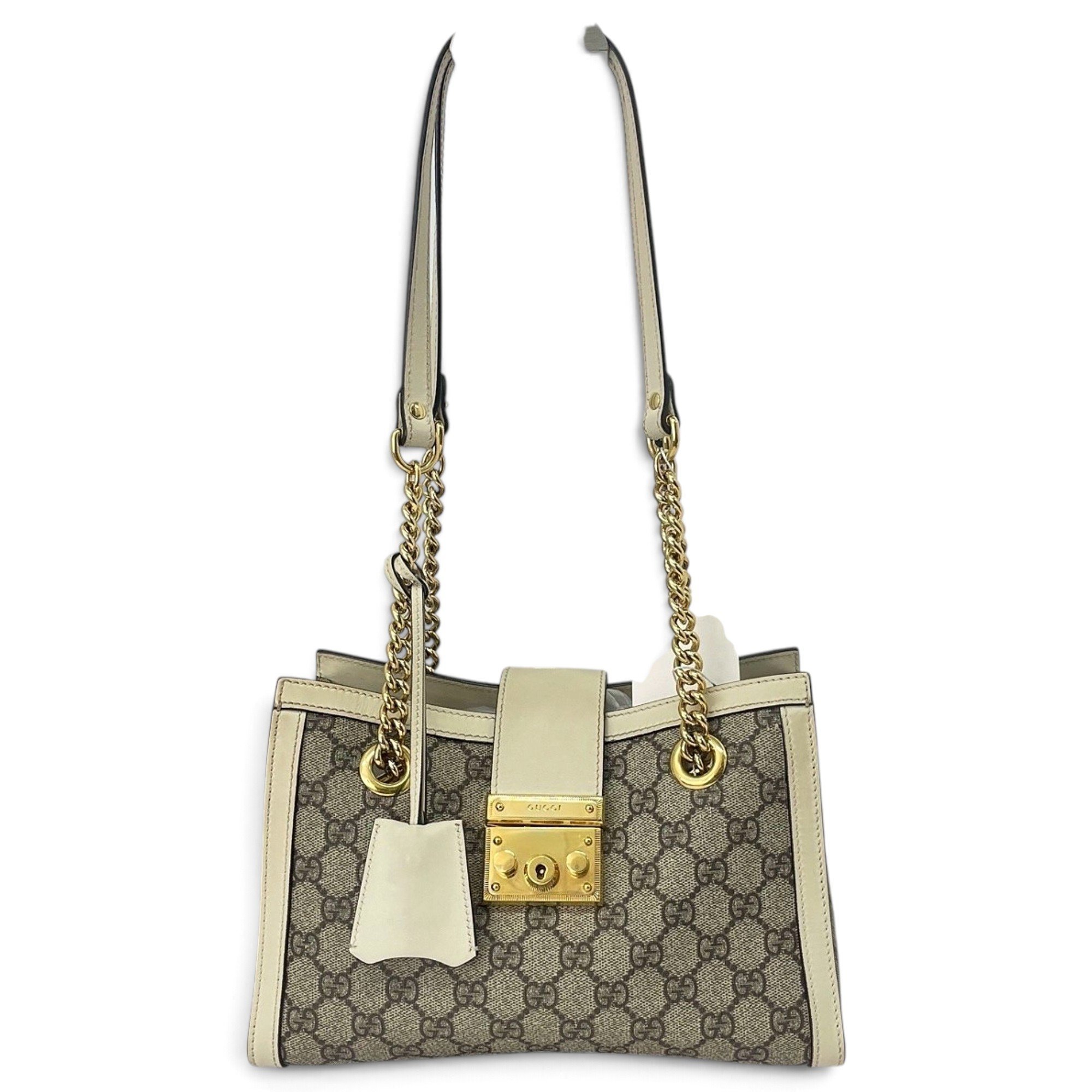 Padlock leather handbag