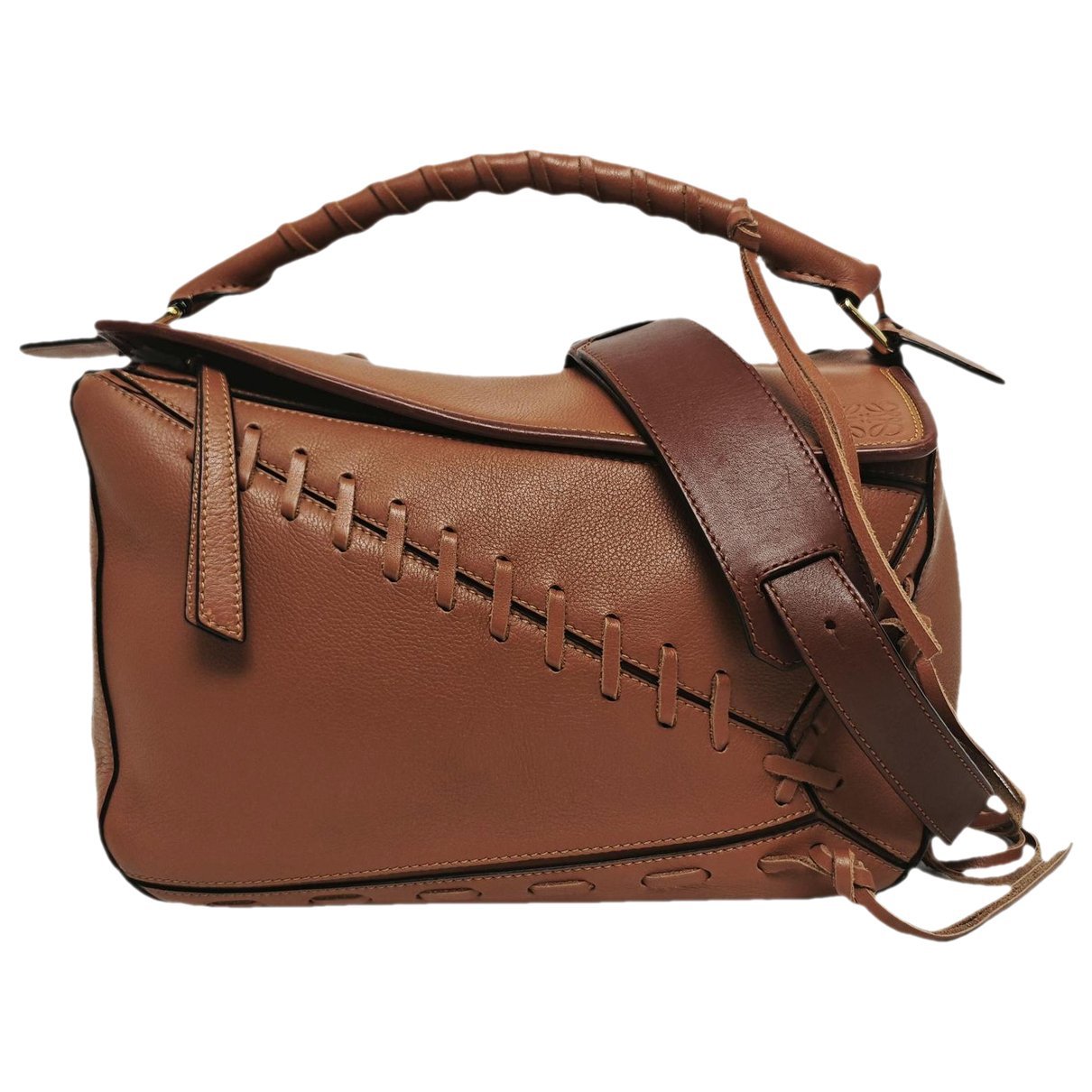 Puzzle leather handbag