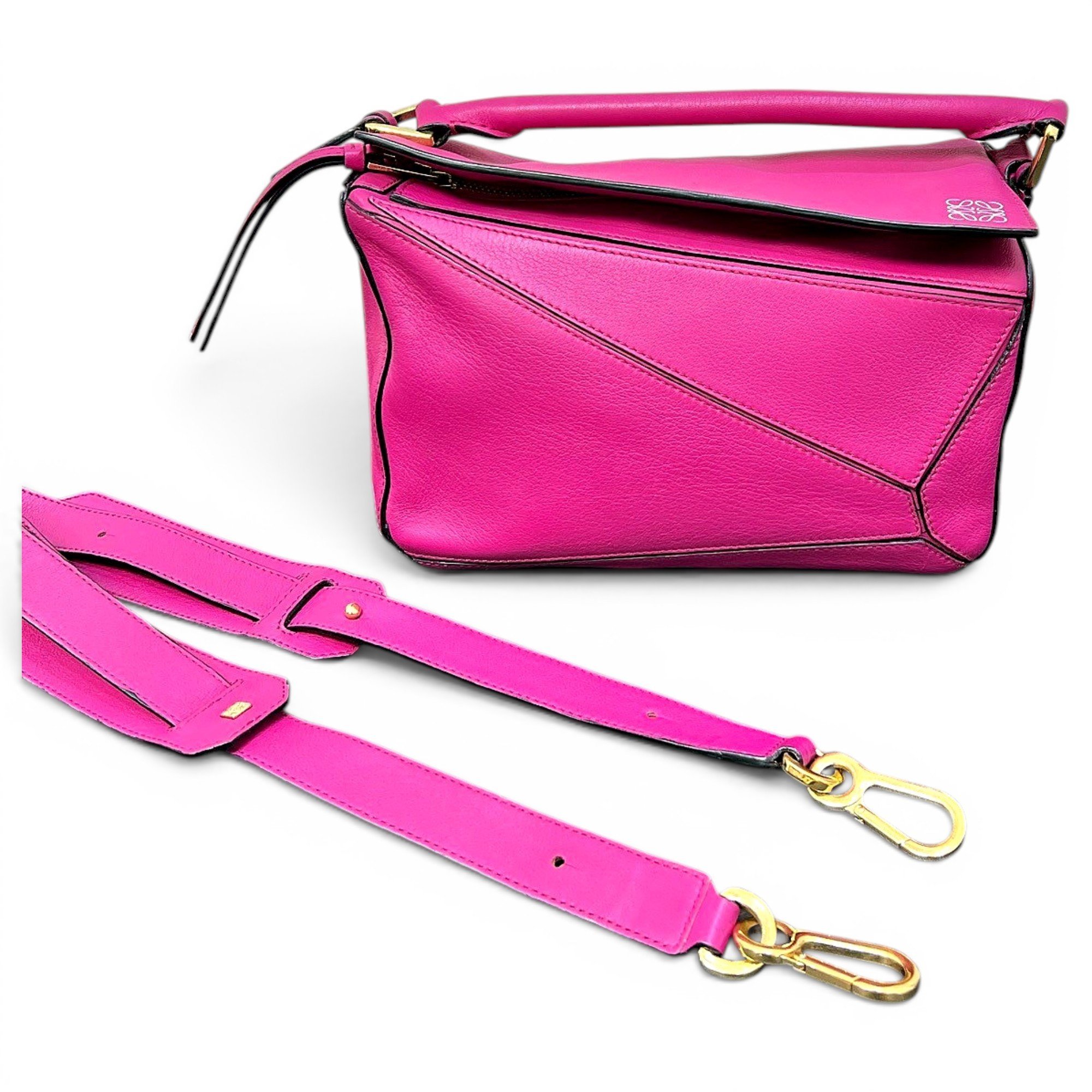 Puzzle leather handbag