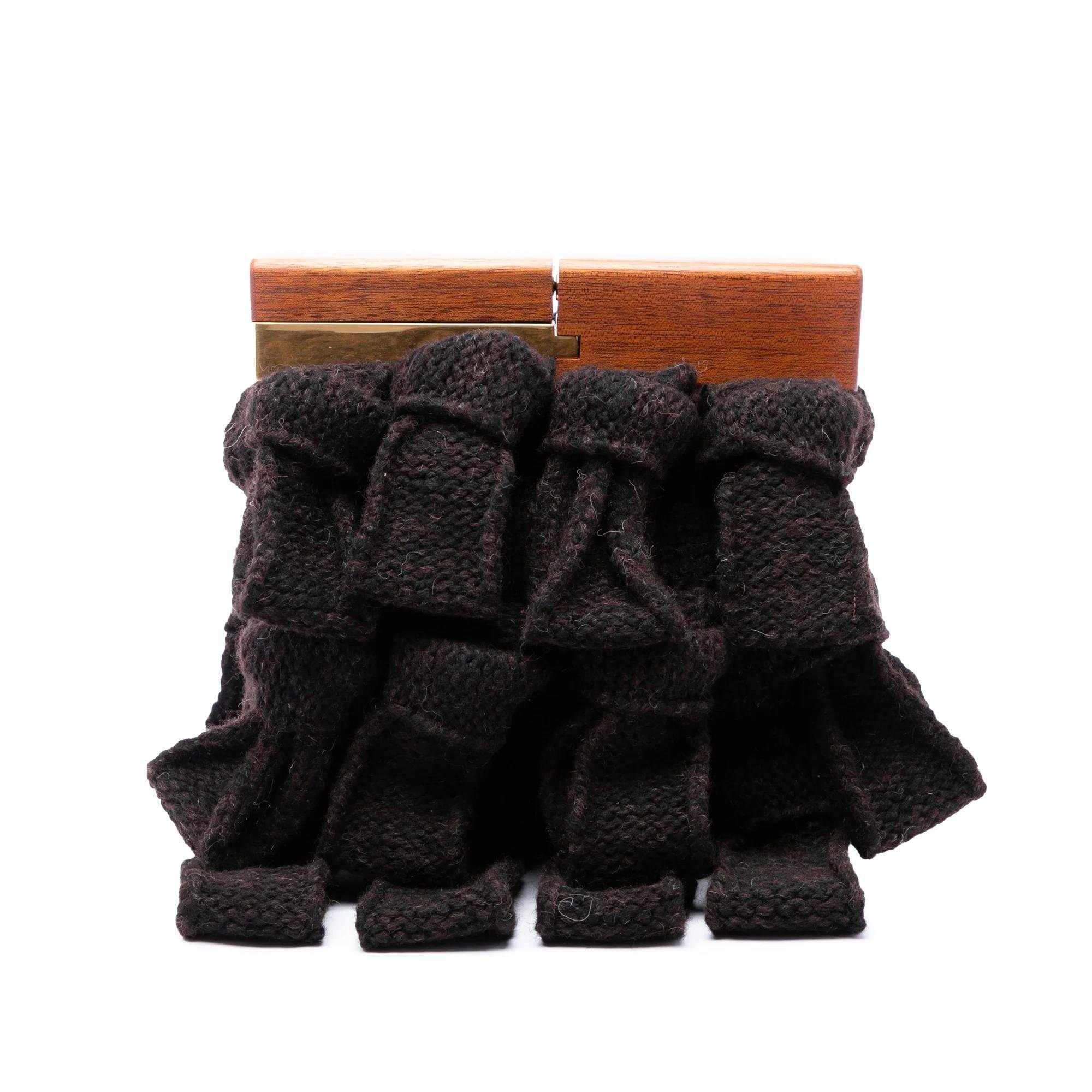 Snap leather clutch bag