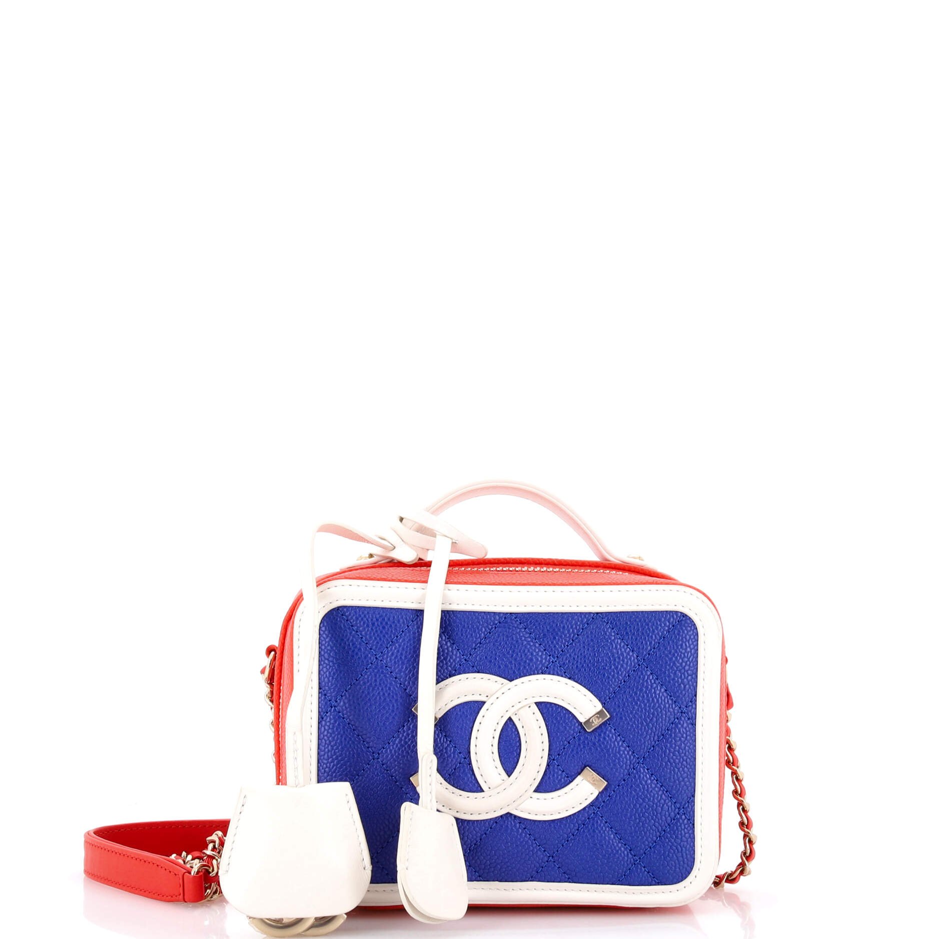 Filigree Vanity Case Quilted Caviar Small