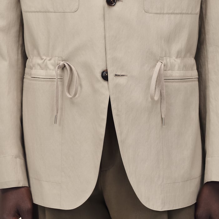 Sable Rive Gauche Drawstring Jacket, Long Model