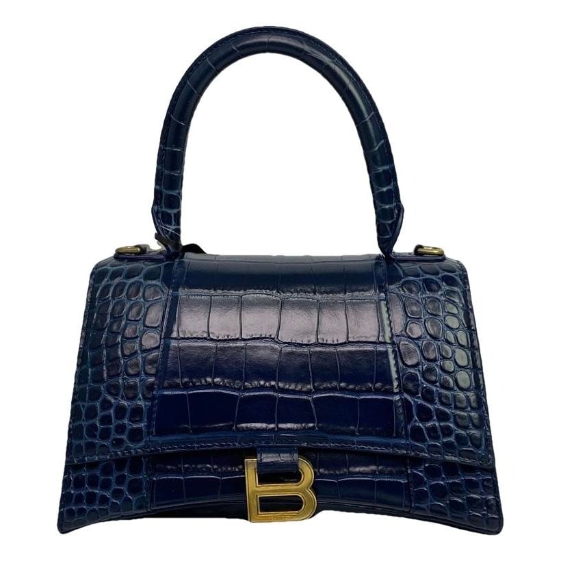 Hourglass leather handbag