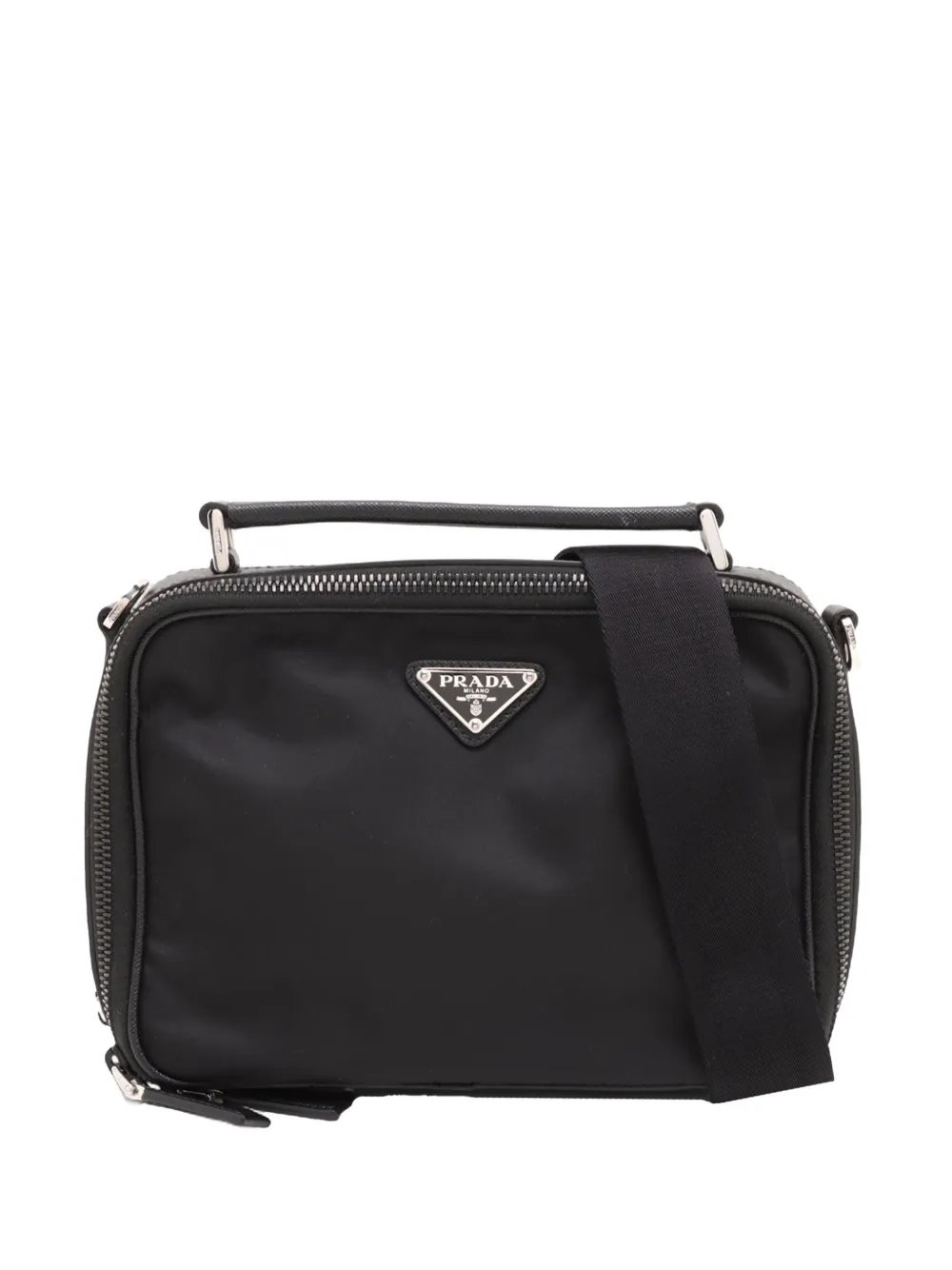 Prada 2013-2026 Medium Saffiano Trimmed Re Nylon Brique satchel