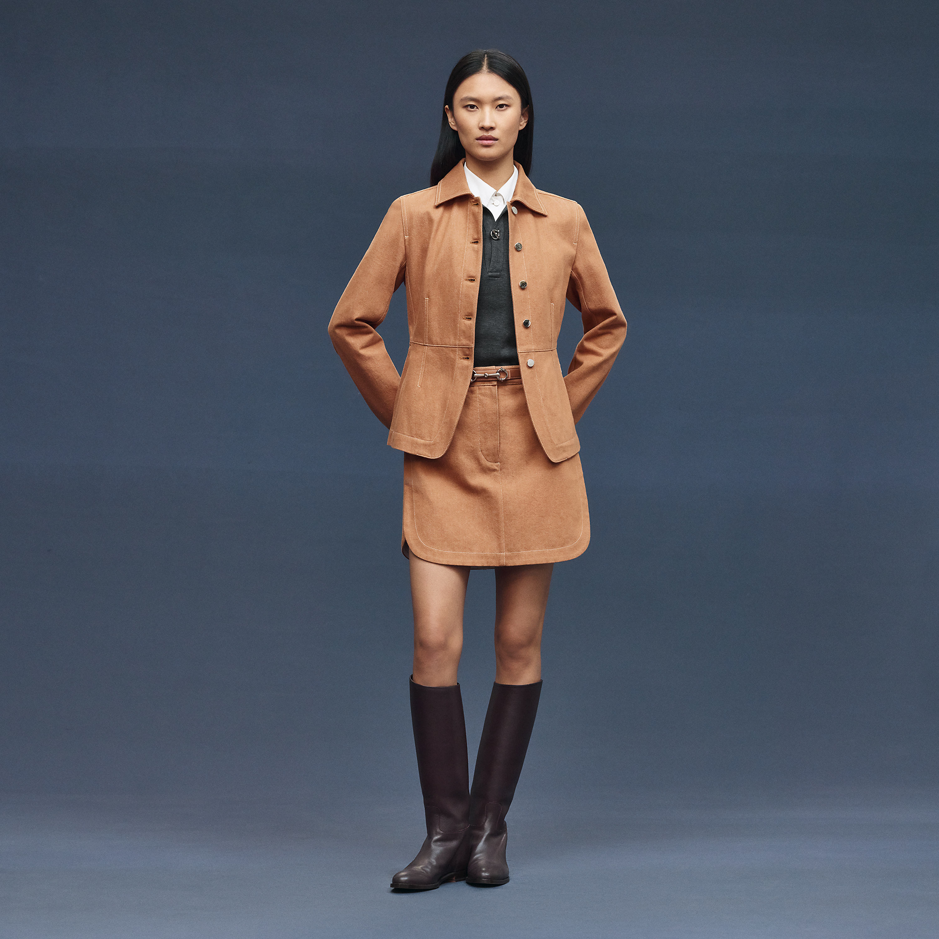 Denim equestrian jacket