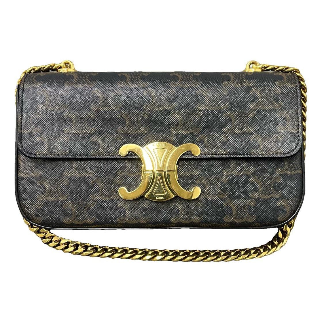 Triomphe chain leather handbag
