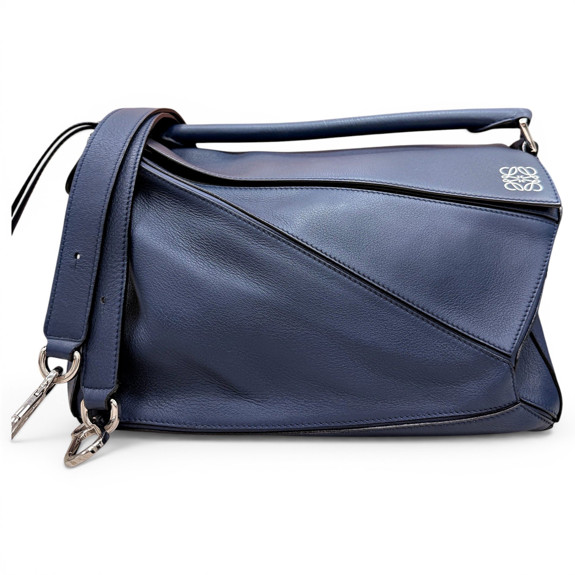 Puzzle leather handbag