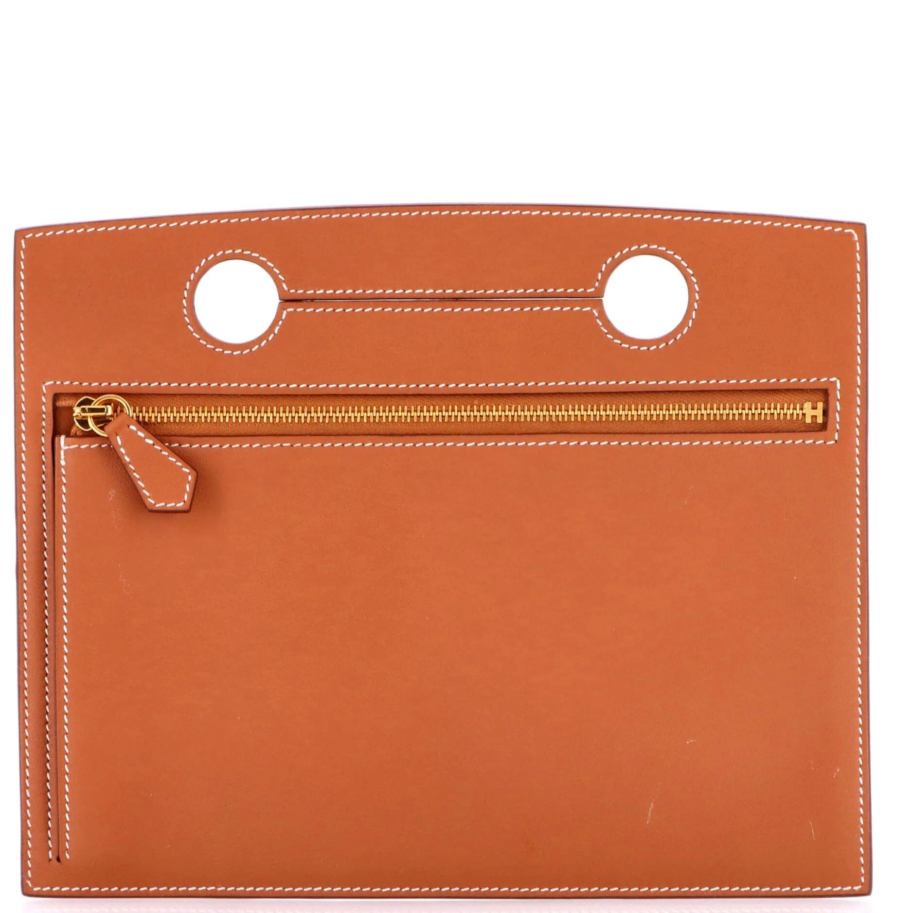 Leather clutch bag
