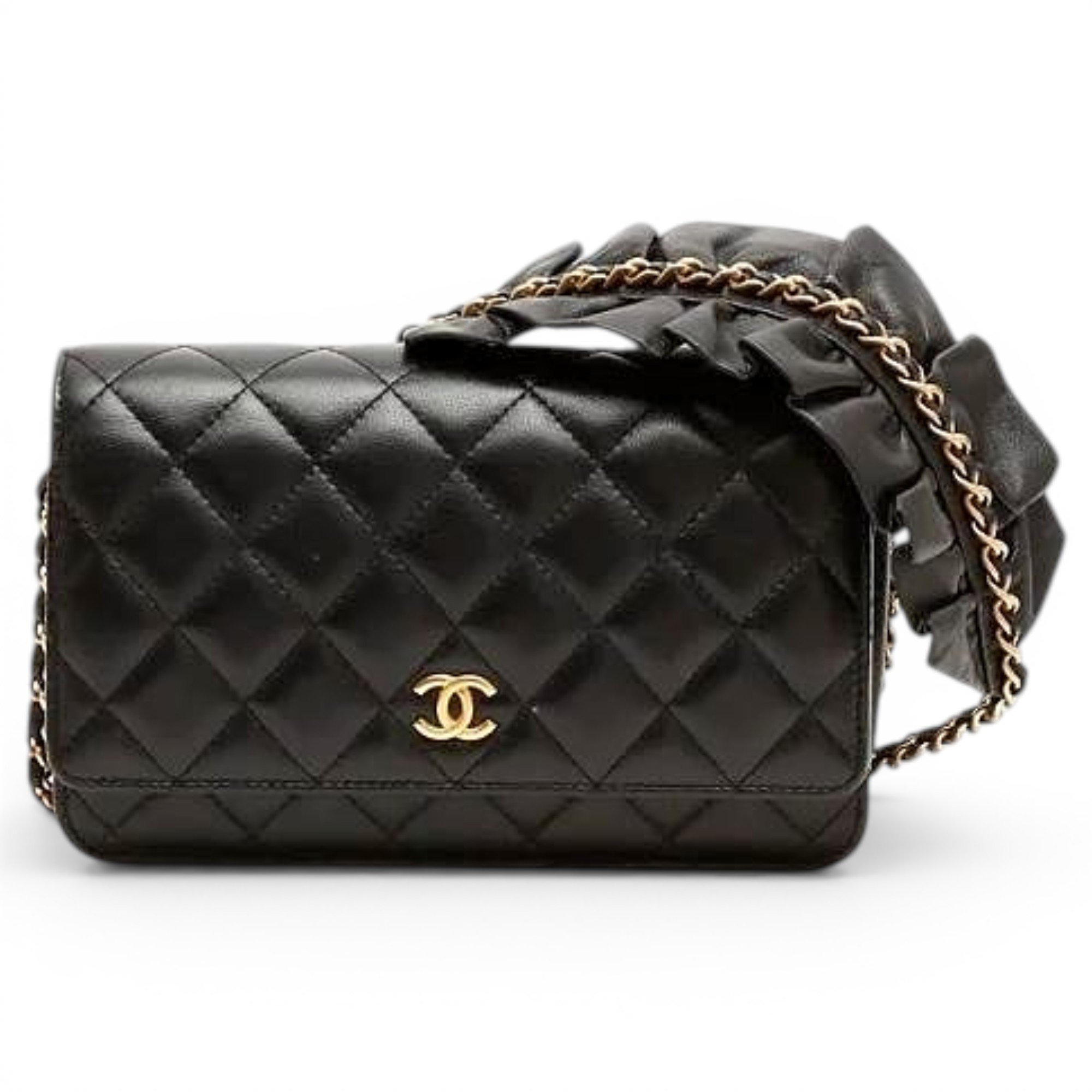 Wallet On Chain leather crossbody bag