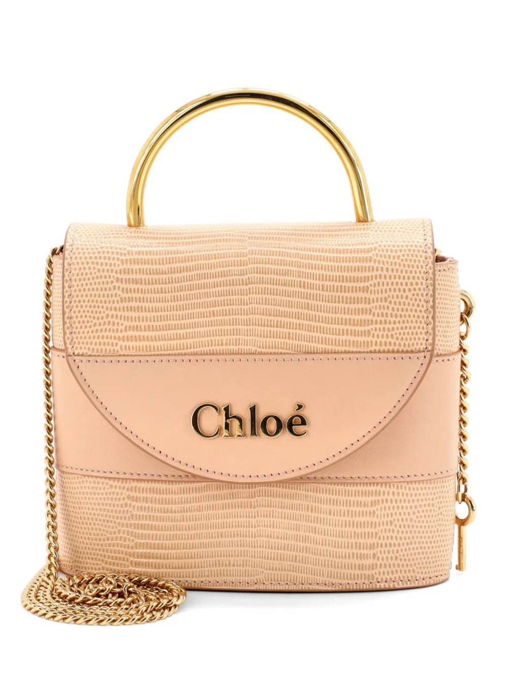 Aby Lock Bag Lizard Embossed Leather Small crossbody bag