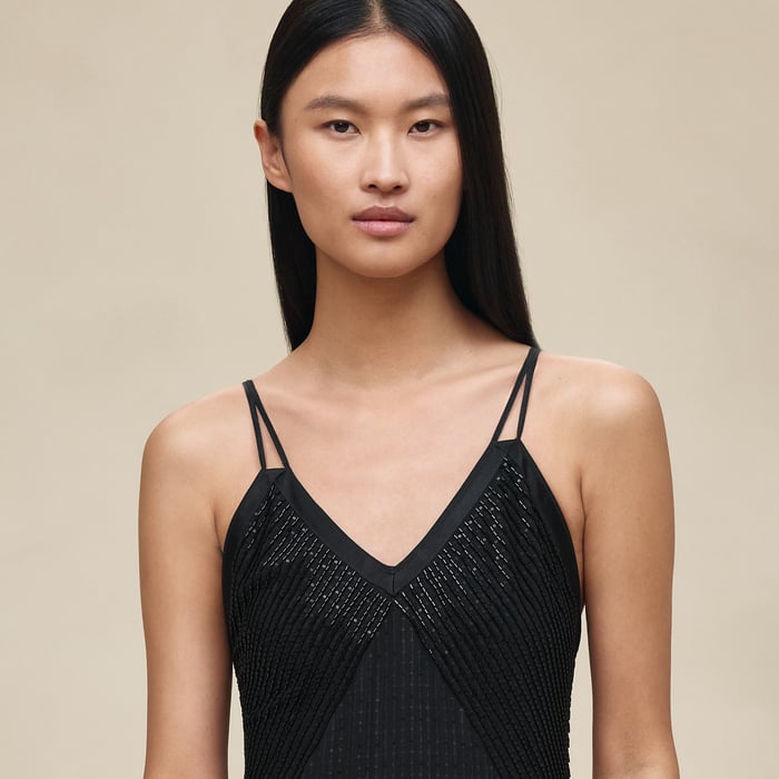 Noir Embroidered Nightgown Dress