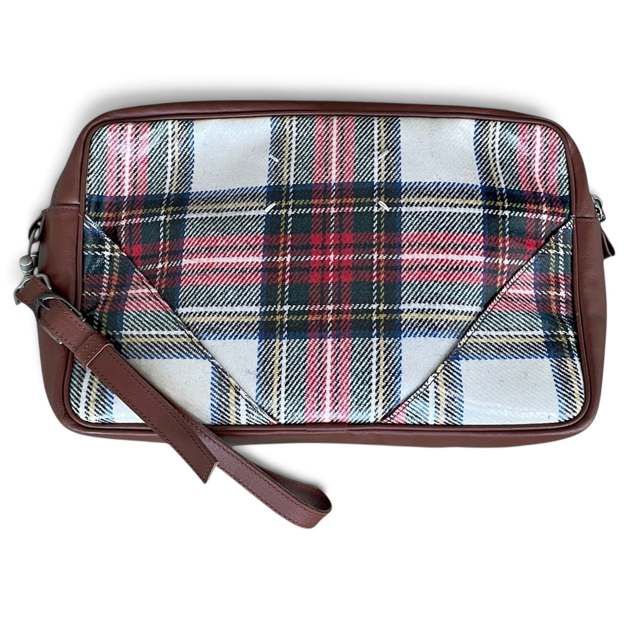 Leather clutch bag