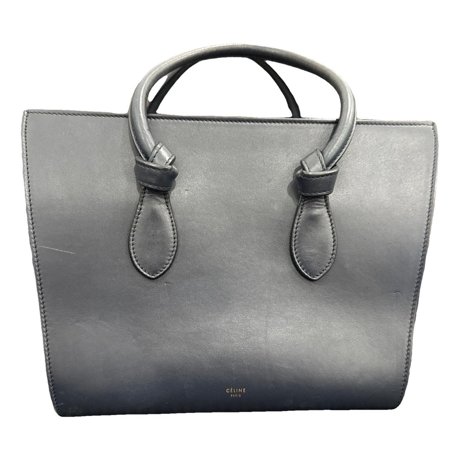 Tie leather handbag