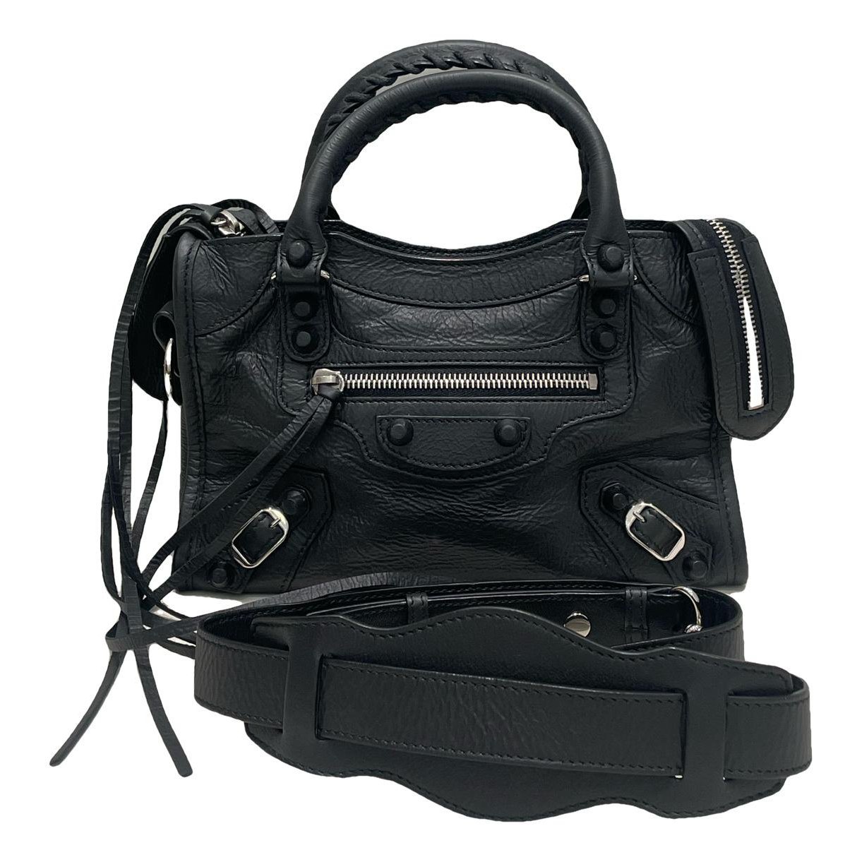 City leather handbag