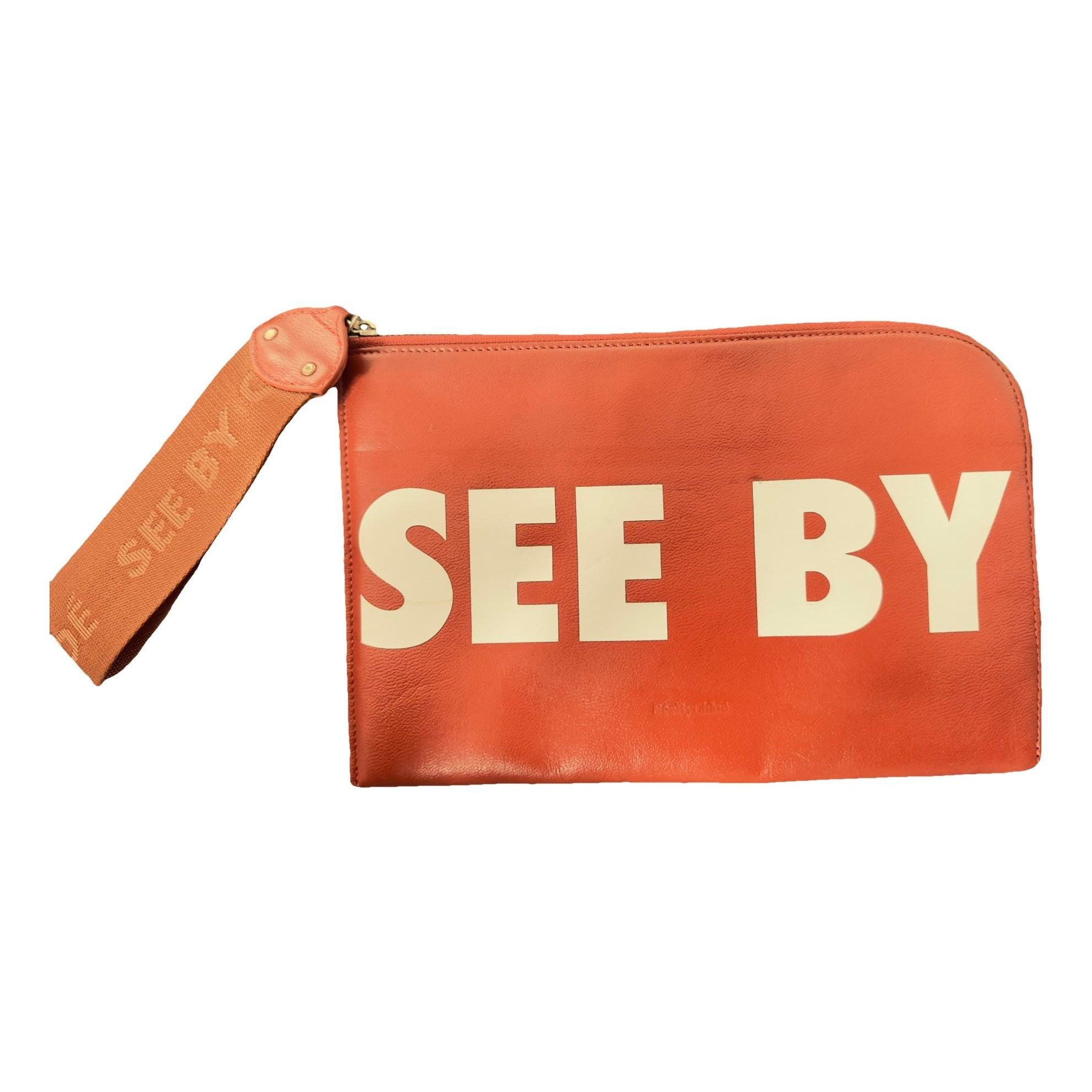 Leather clutch bag
