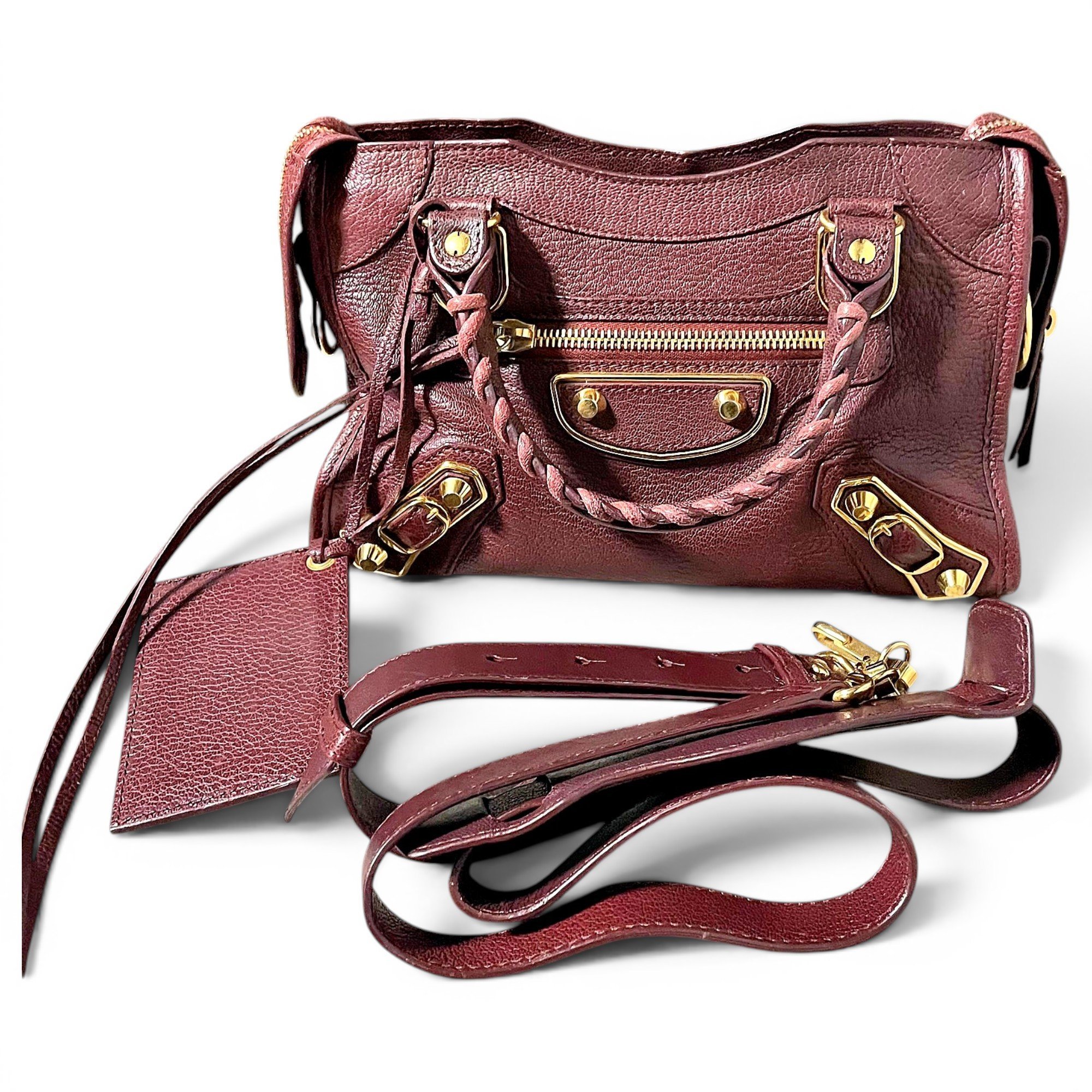 City leather handbag