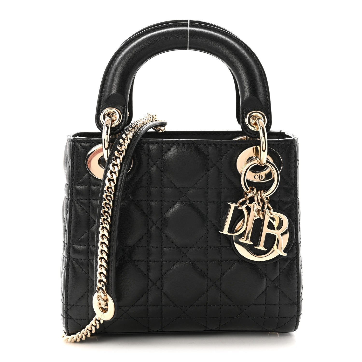 Christian Dior Lambskin Cannage Mini Lady Dior Black