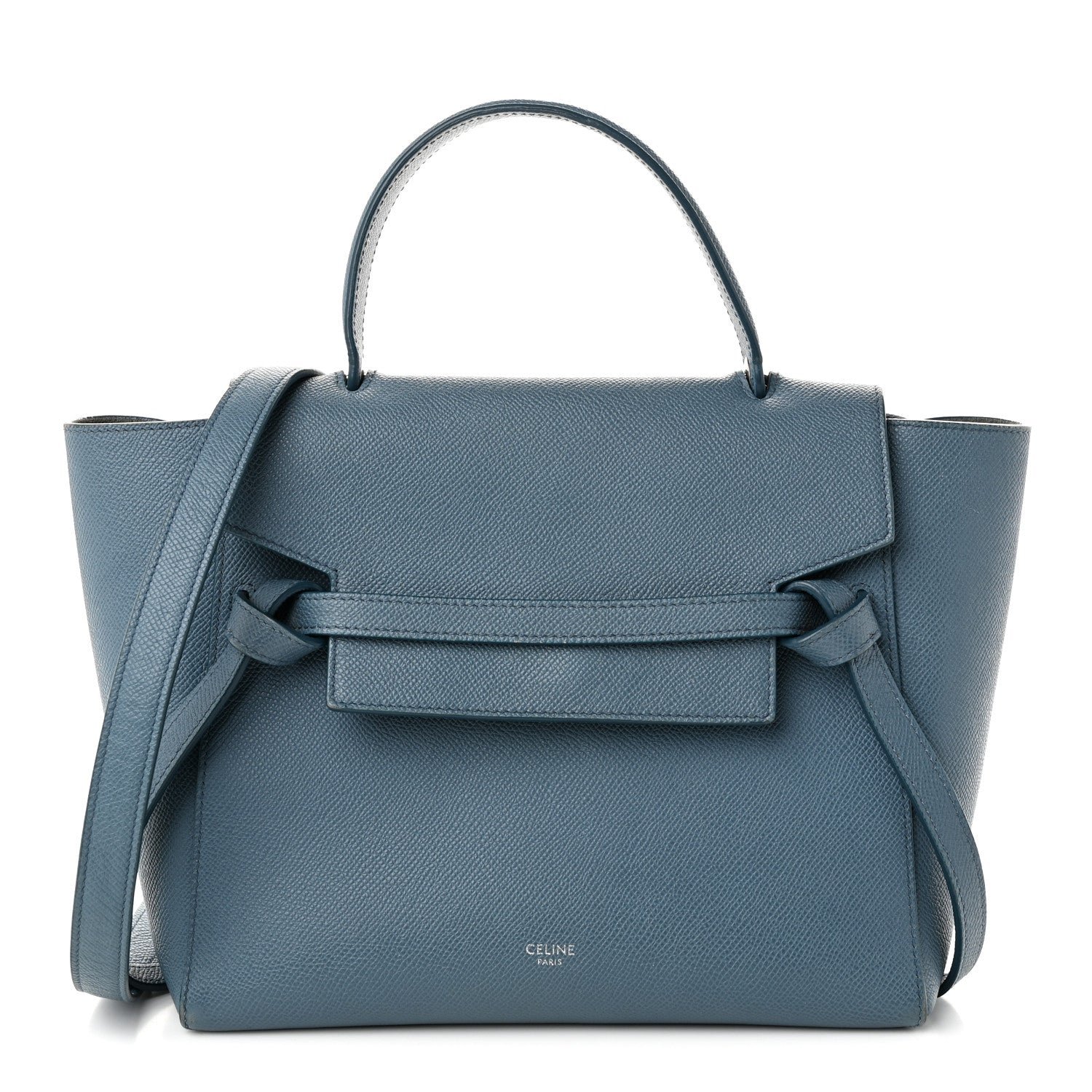 Celine Grained Calfskin Micro Belt Bag Washed Blue