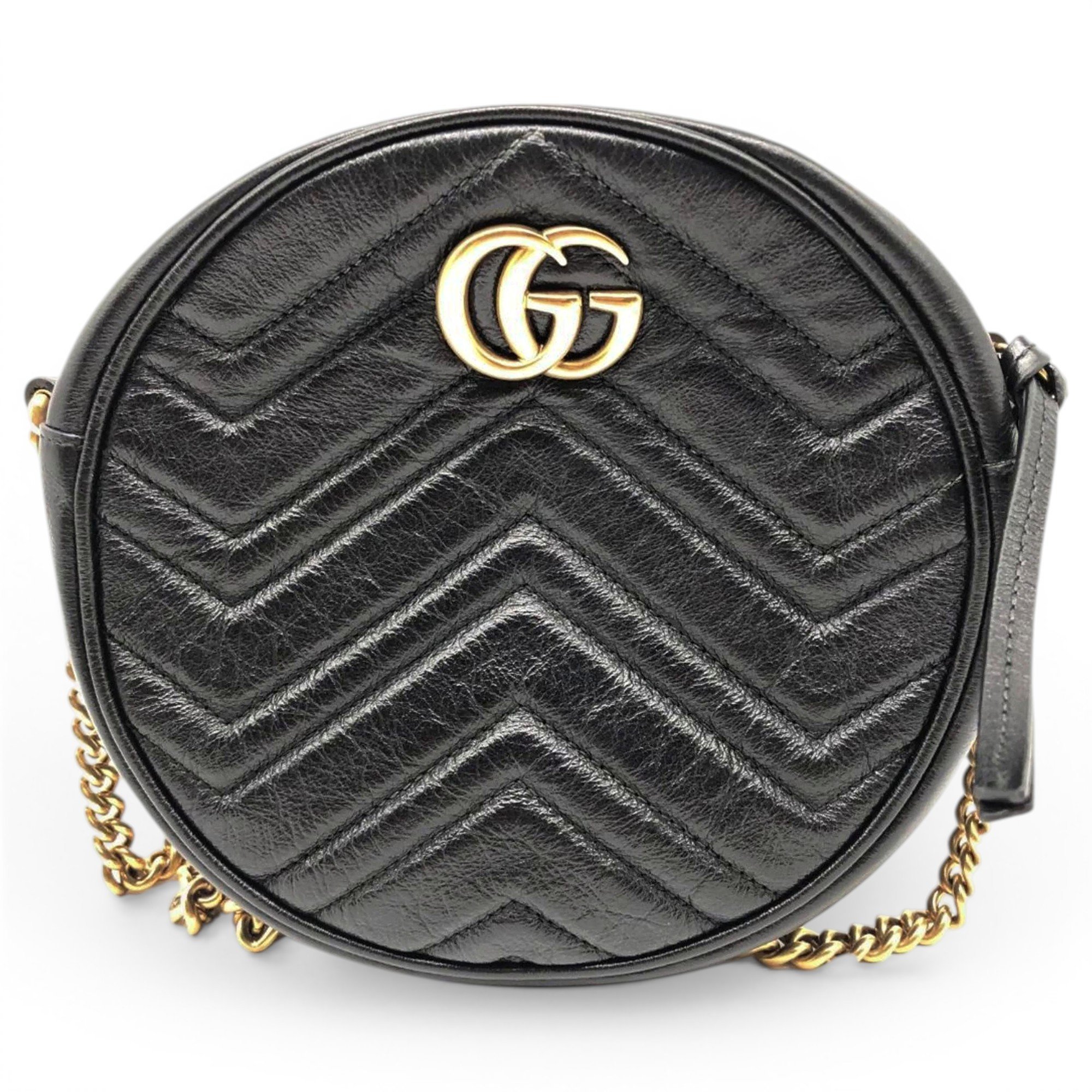 GG Marmont Round leather bag