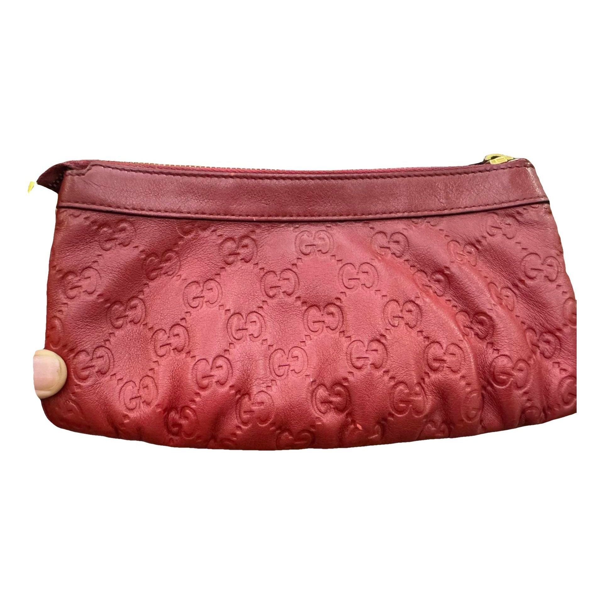 Leather clutch bag