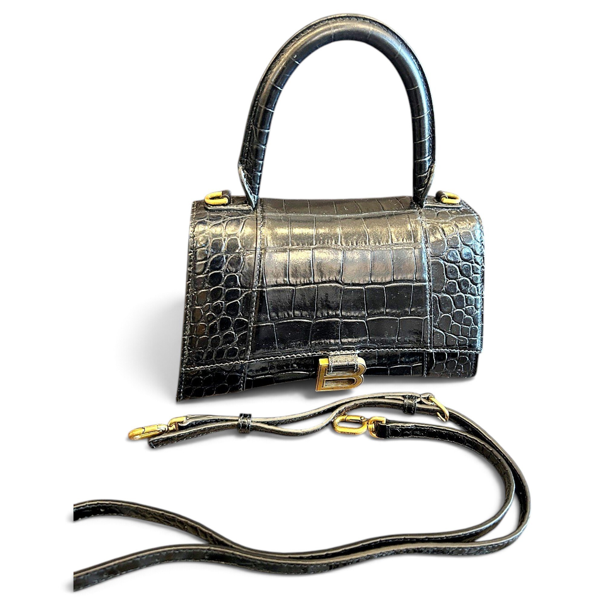 Hourglass leather crossbody bag