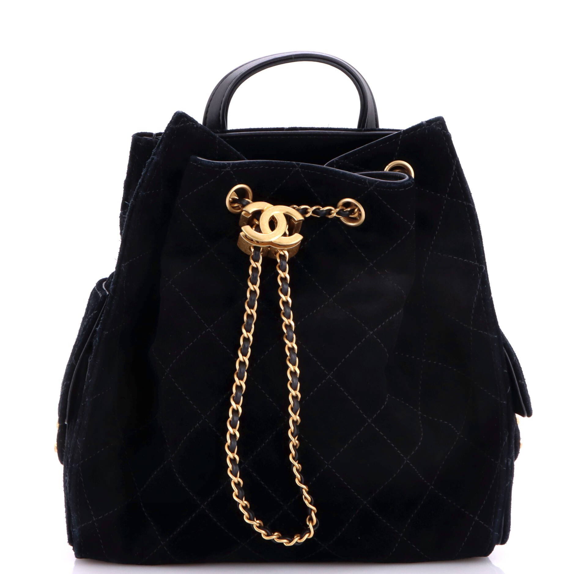 25 Backpack Quilted Suede Medium