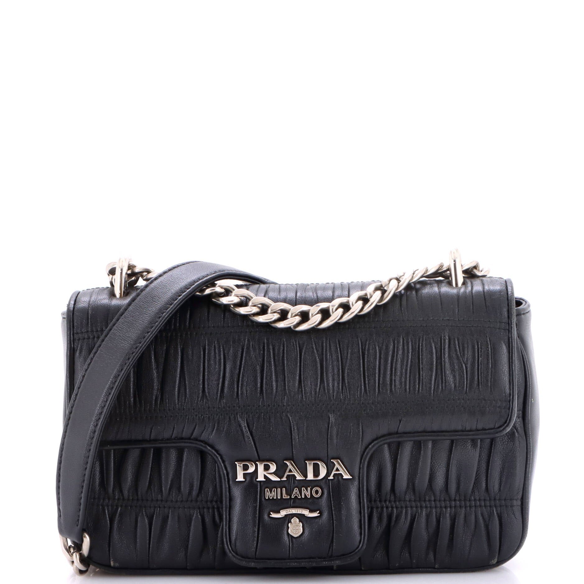 Chain Flap Shoulder Bag Nappa Gaufre Small