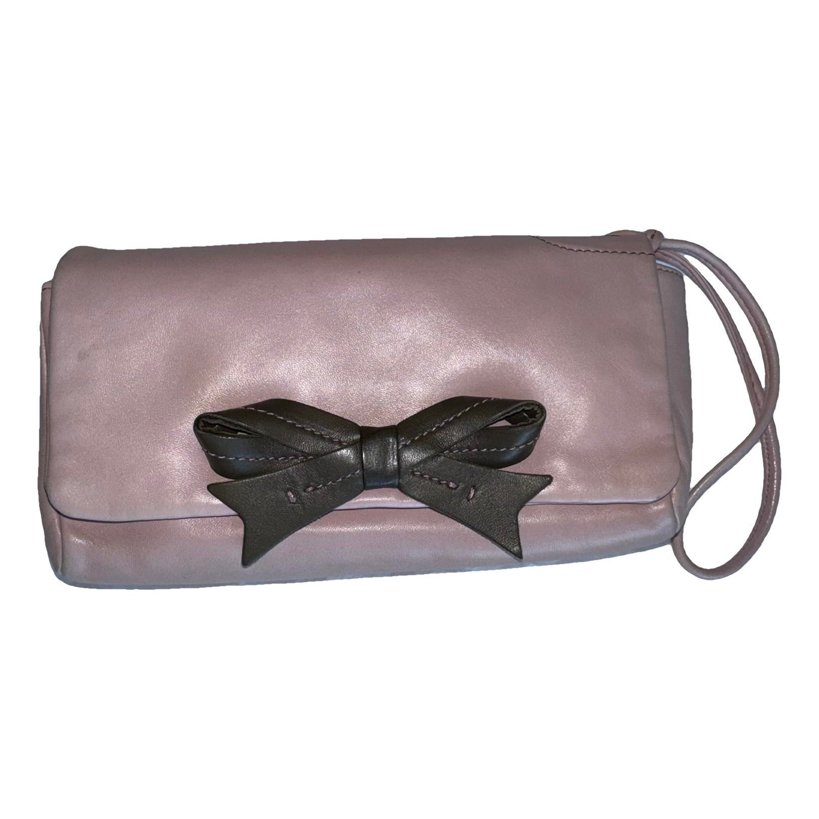 Leather clutch bag