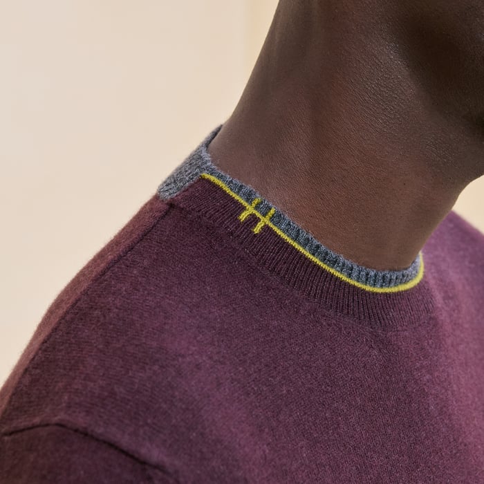 Grenat Cashmere "Doubles Cotes H" Crewneck Sweater