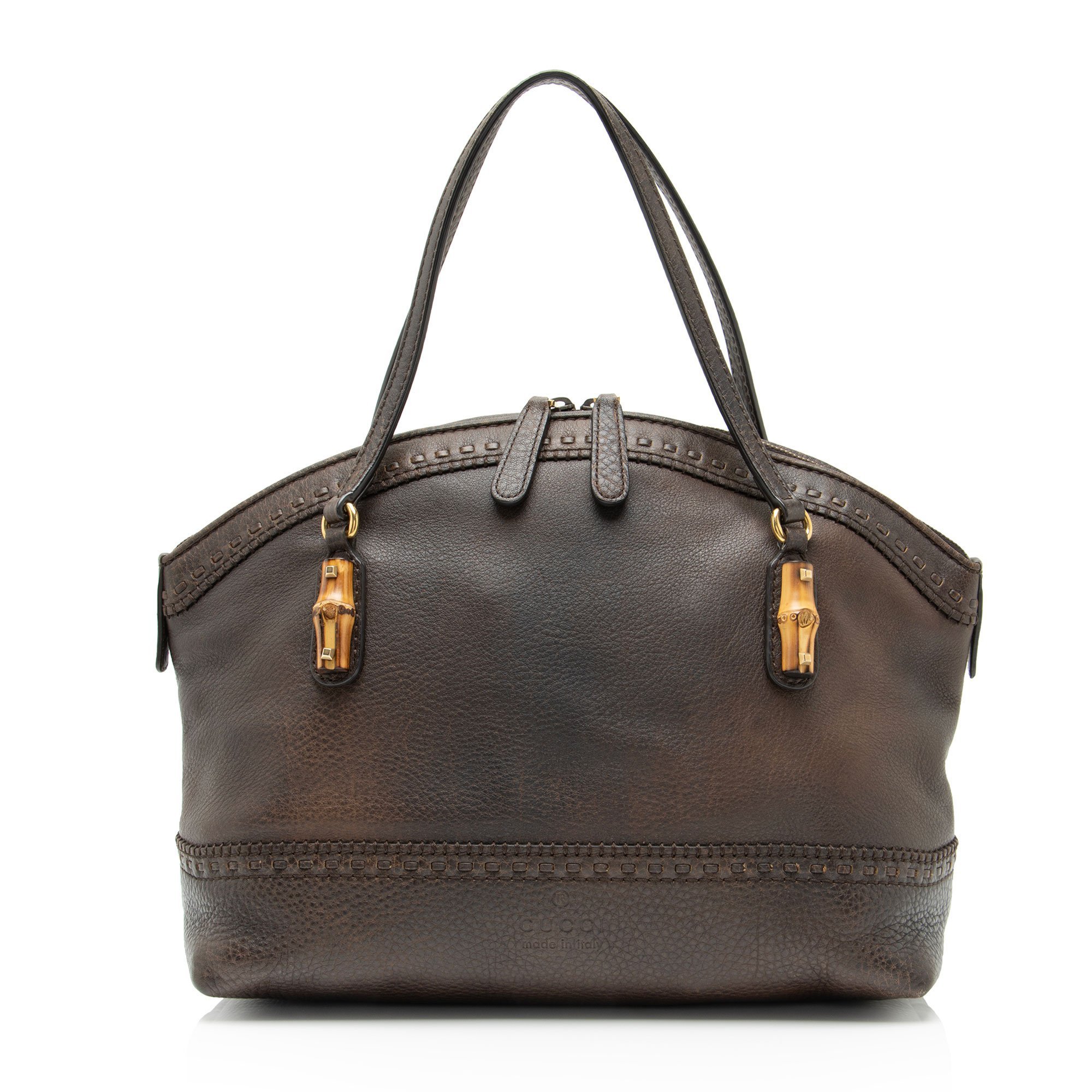Bamboo leather satchel