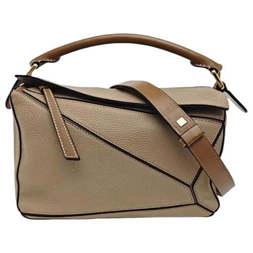 Puzzle leather handbag