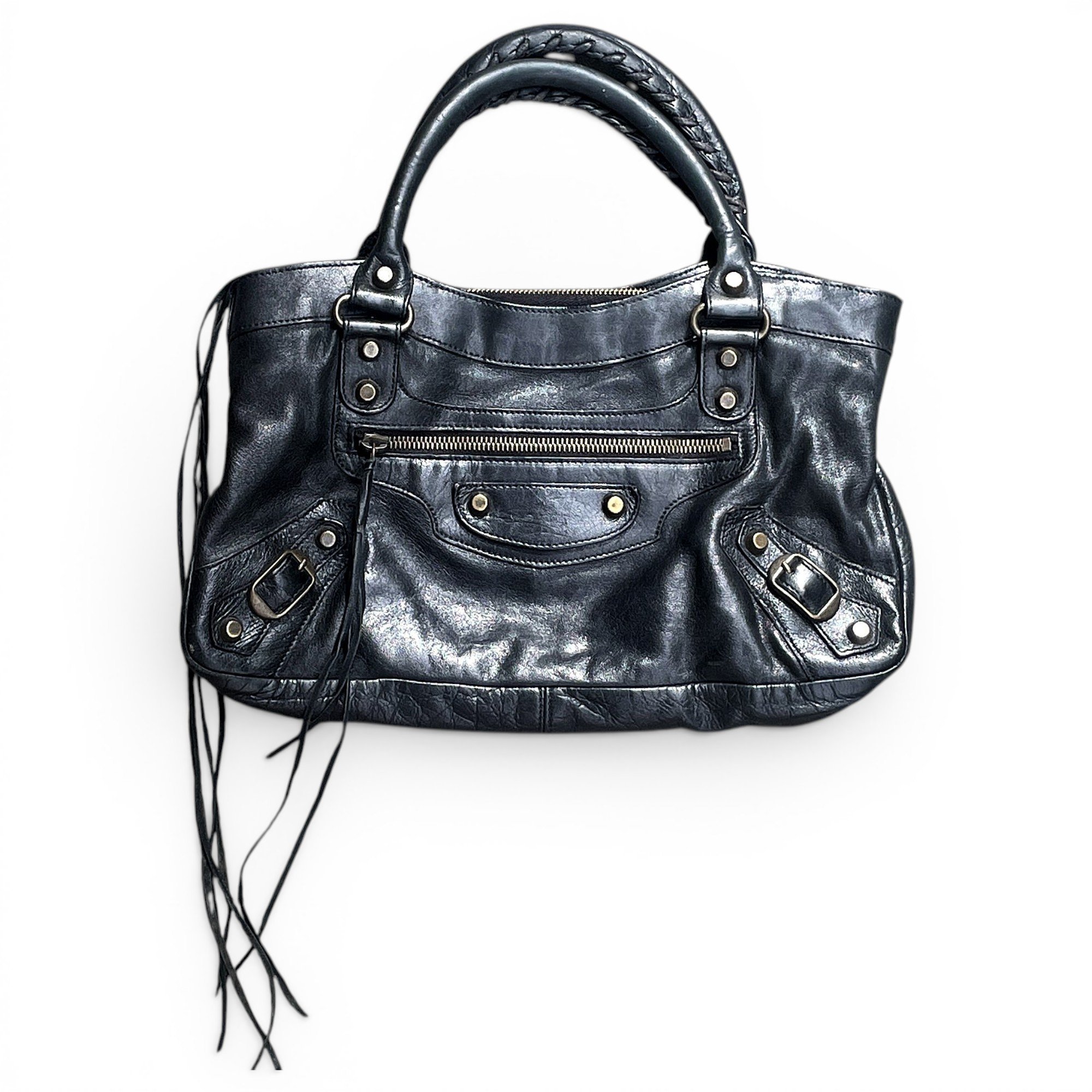 City leather handbag