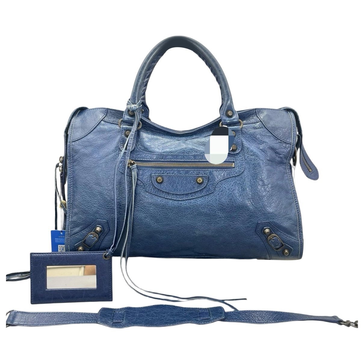 City leather handbag