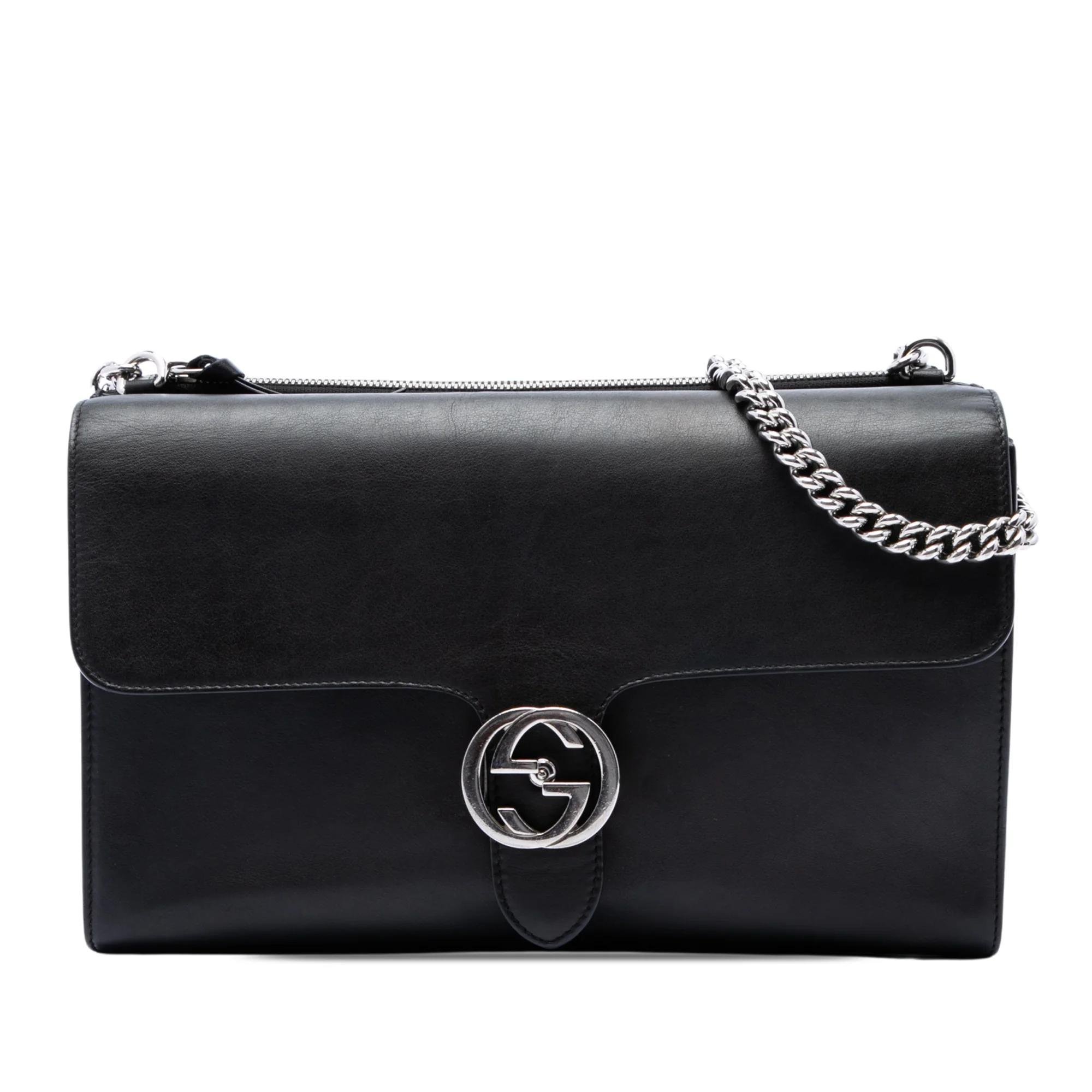 Interlocking pony-style calfskin handbag