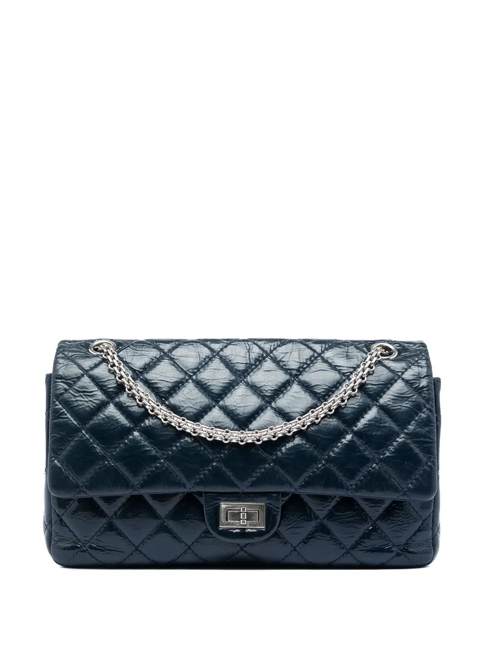 2010-2011 Quilted Crinkled Patent Reissue 2.55 Double Flap 226 crossbody bag
