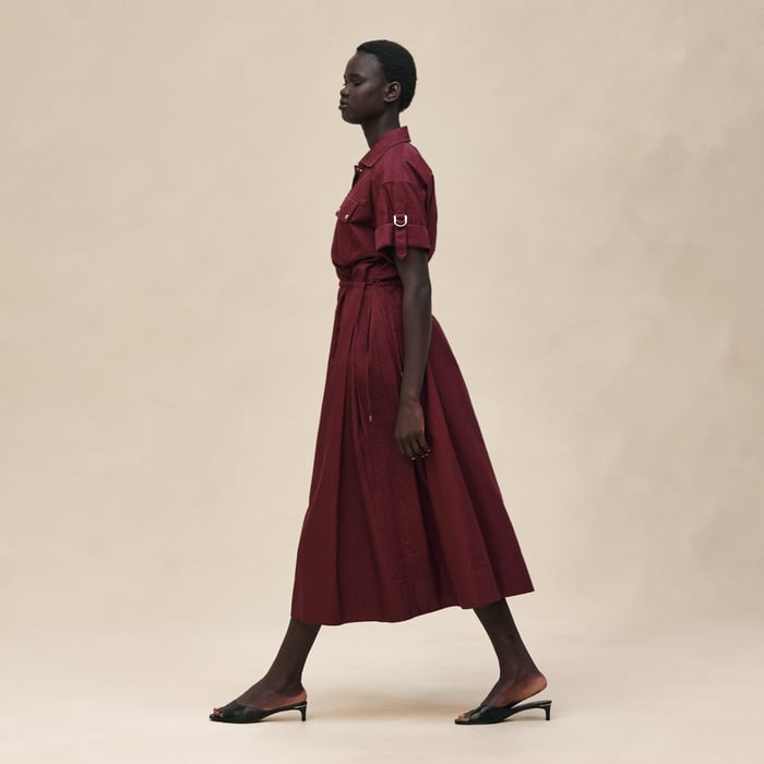 Rouge Bordeaux "Mosaique" Short-sleeve Dress