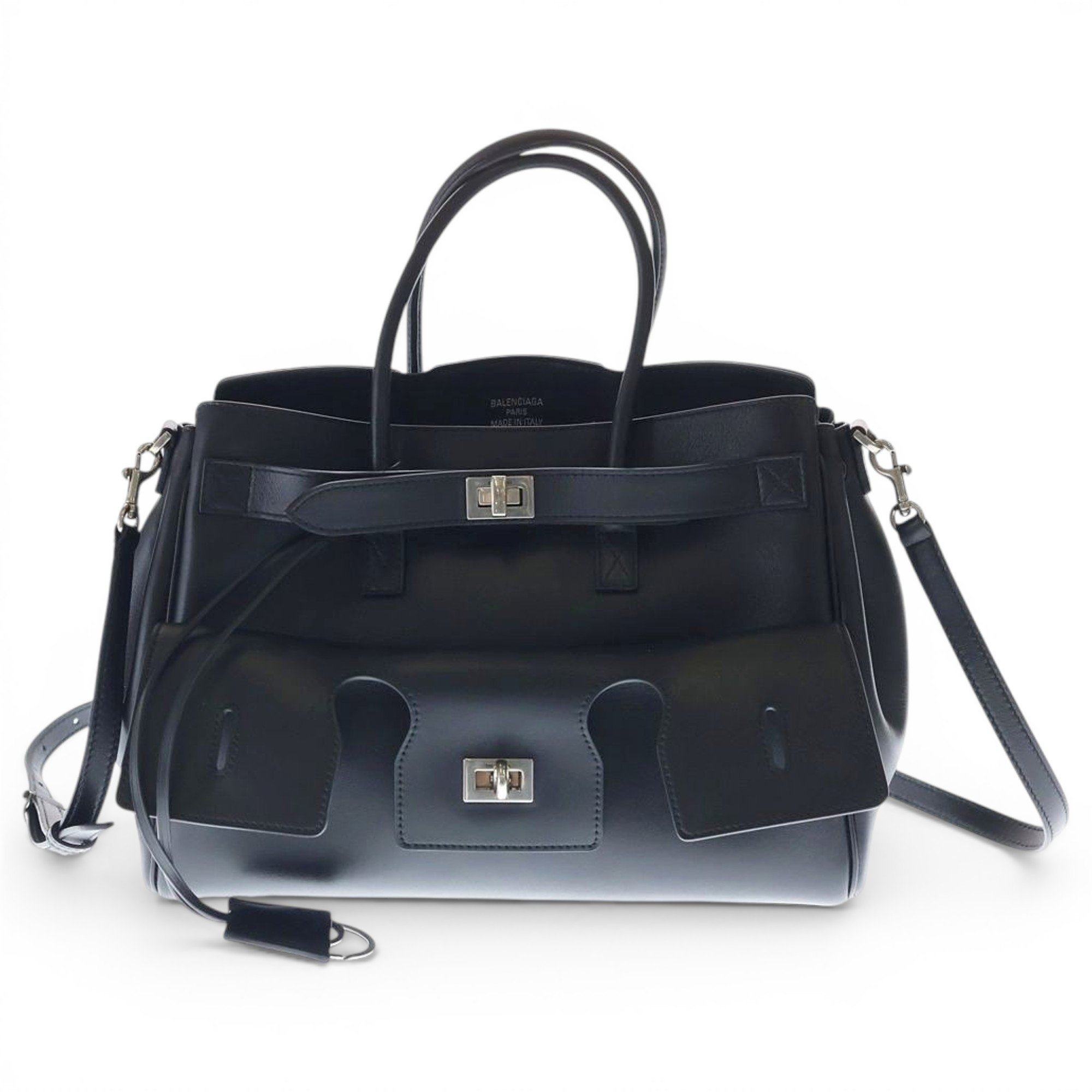 Hardware leather tote