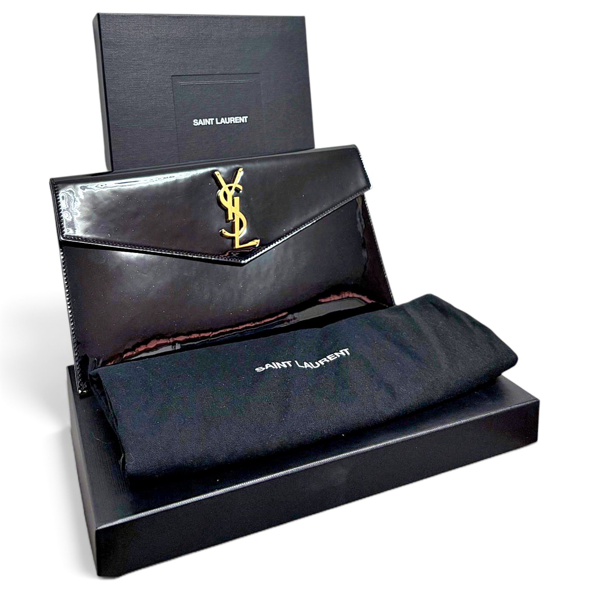 Uptown patent leather clutch bag