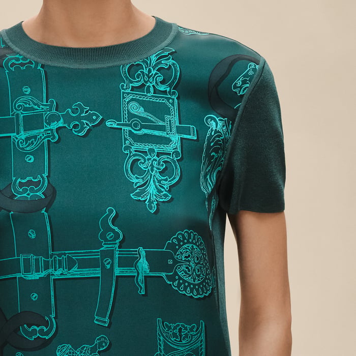 Vert Pin "Ferronnerie Remix" Short-sleeve Twillaine Sweater